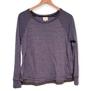 Sundry Blue & Gray Stripe Top Size 2 Medium